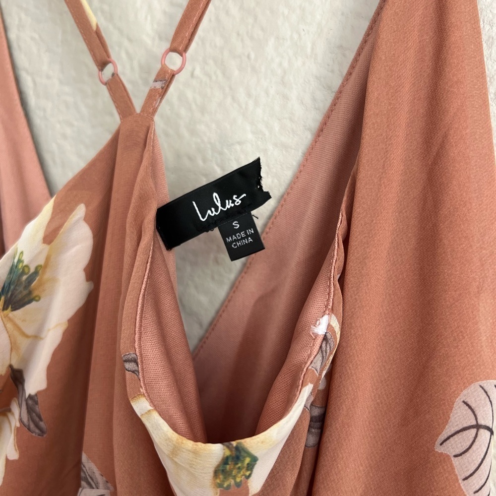 NWOT All Mine Rusty Rose Floral Print High-Low Wrap Dress - Picture 6 of 6